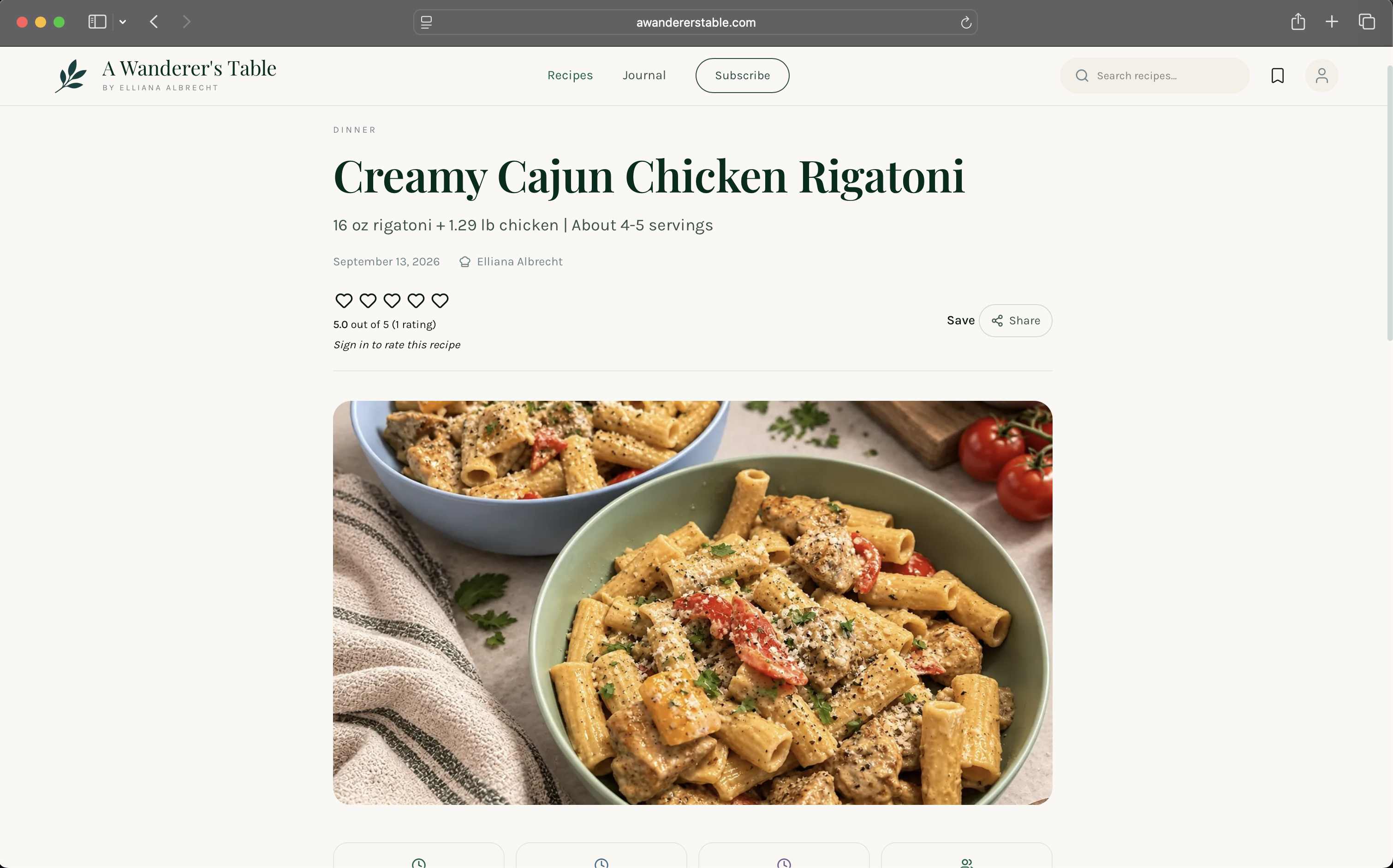 Recipe view