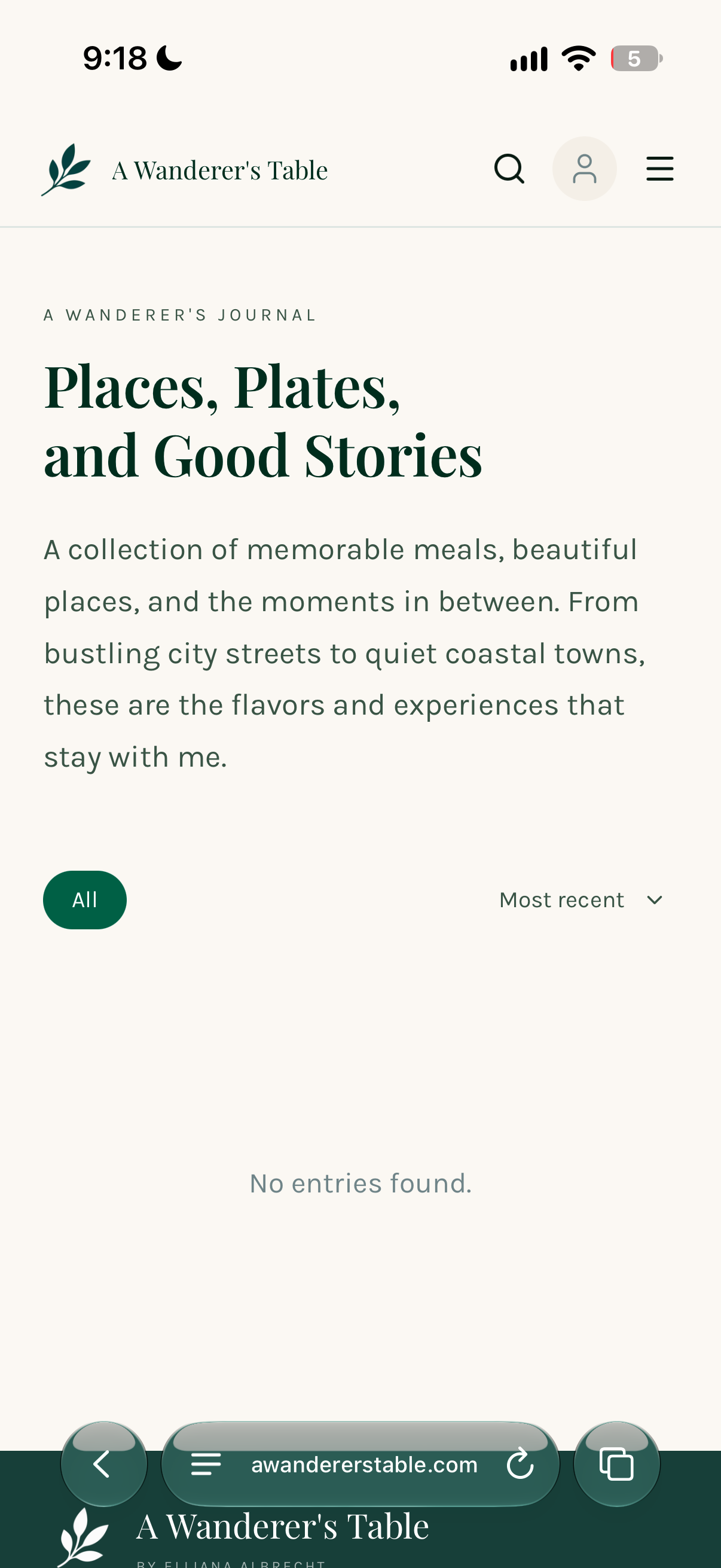Journal view