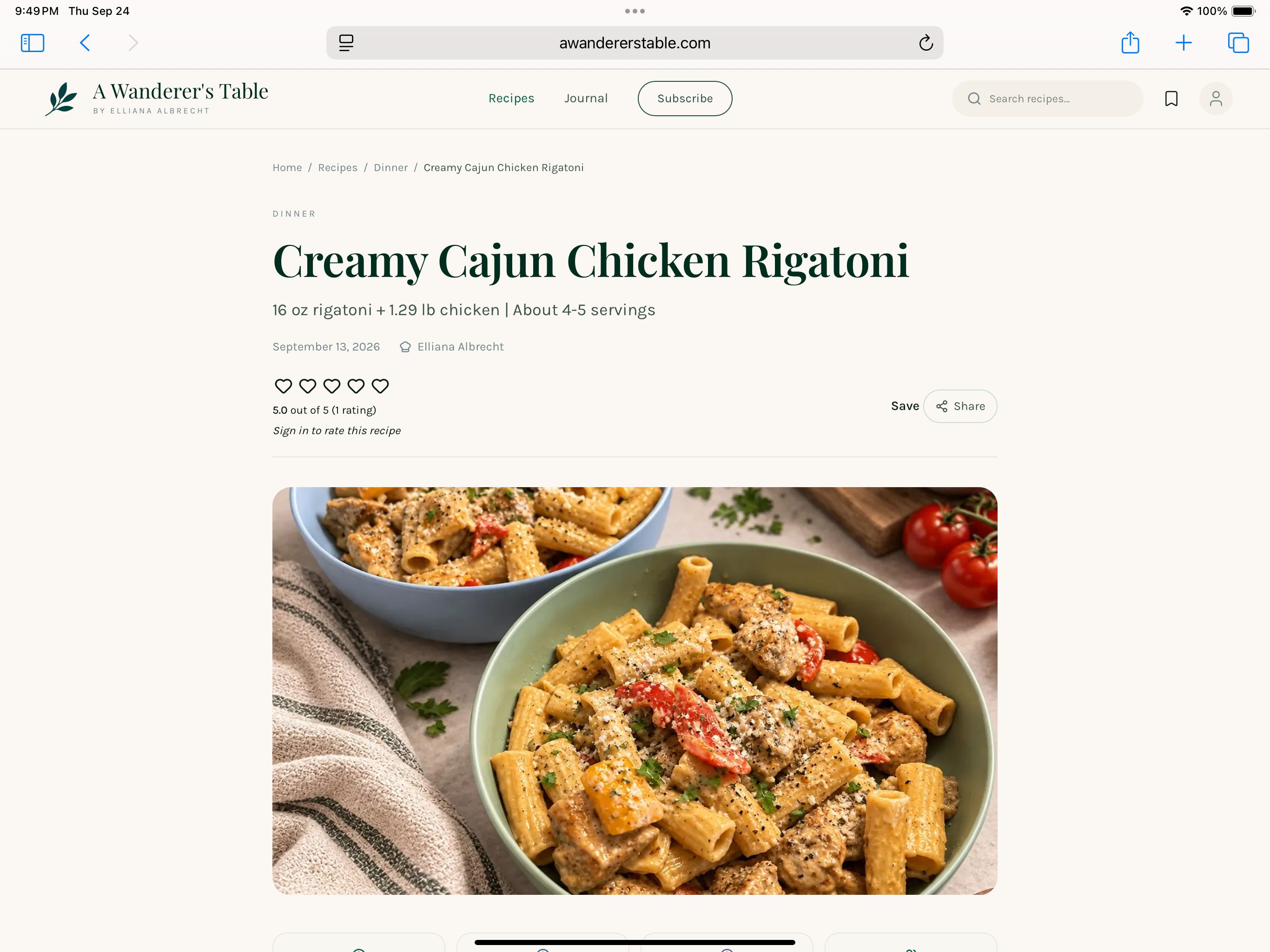 Recipe view